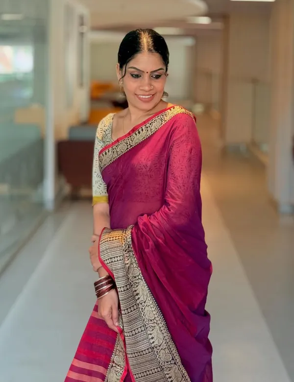 Dark_Pink_Premium_Cotton_Saree_For_Women