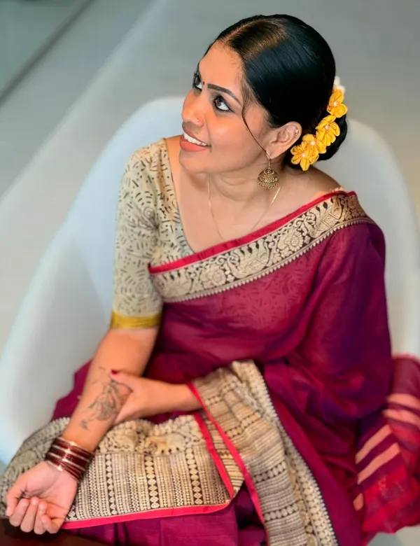 Dark_Pink_Premium_Cotton_Saree_For_Women