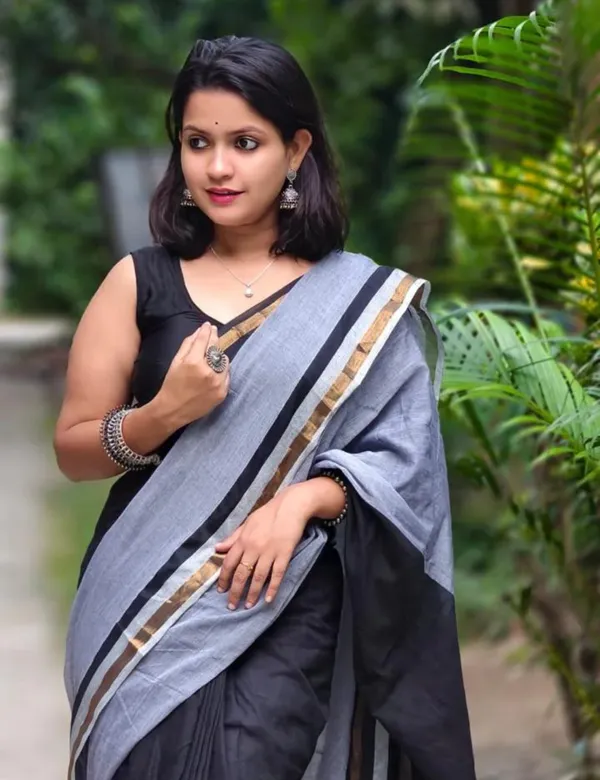 Black_Premium_Mulmul_Saree_For_Women