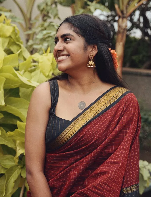 Maroon_And_Black_Premium_Silk_And_Cotton_Saree_For_Women
