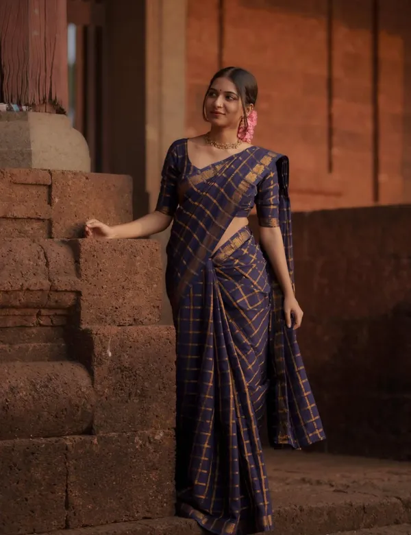 Blue_Premium_Pure_Cotton_Saree_For_Women