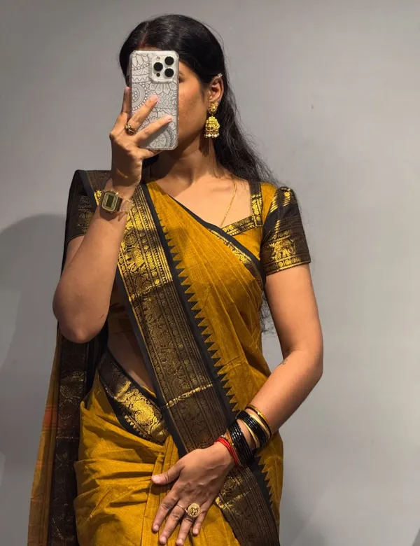 Mustard_Premium_Cotton_Saree_For_Women