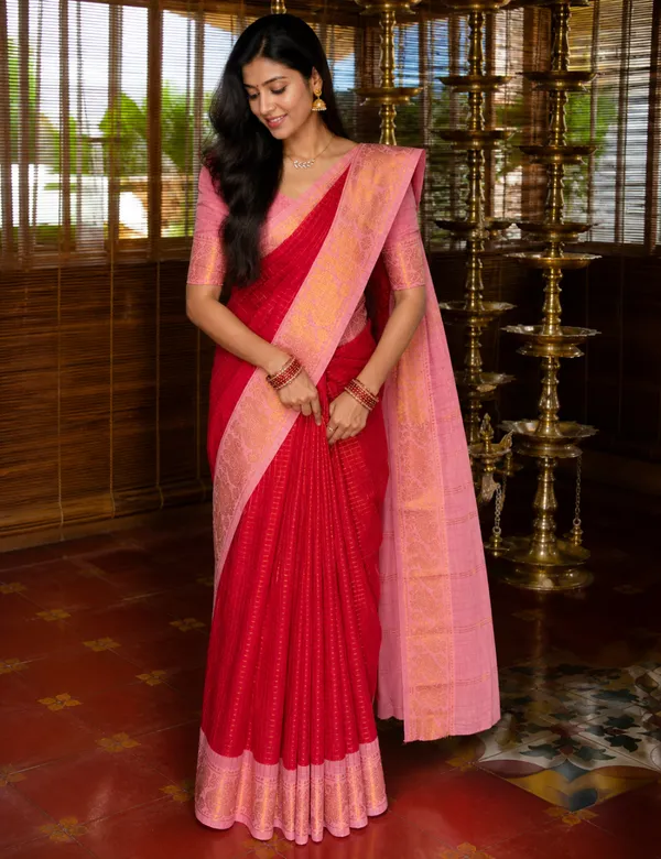 Red_Premium_Cotton_Saree_For_Women