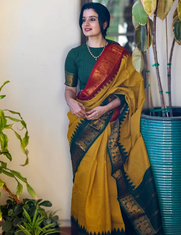 Mustard_Yellow_Premium_Cotton_Saree_For_Women