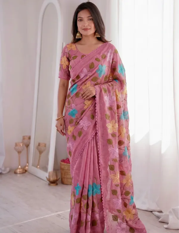 Pink_Premium_Viscose_Saree_For_Women