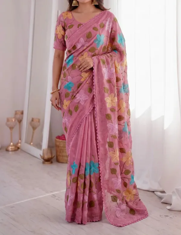 Pink_Premium_Viscose_Saree_For_Women