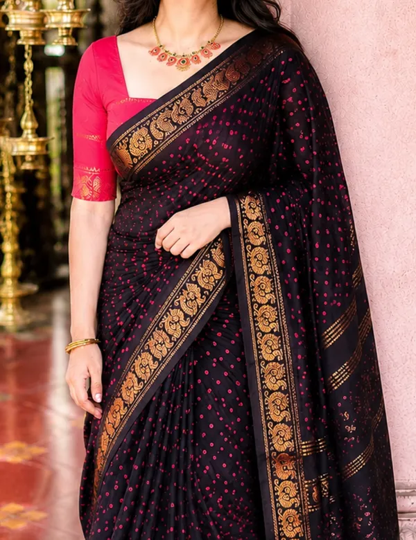 Black_Premium_Cotton_Saree_For_Women