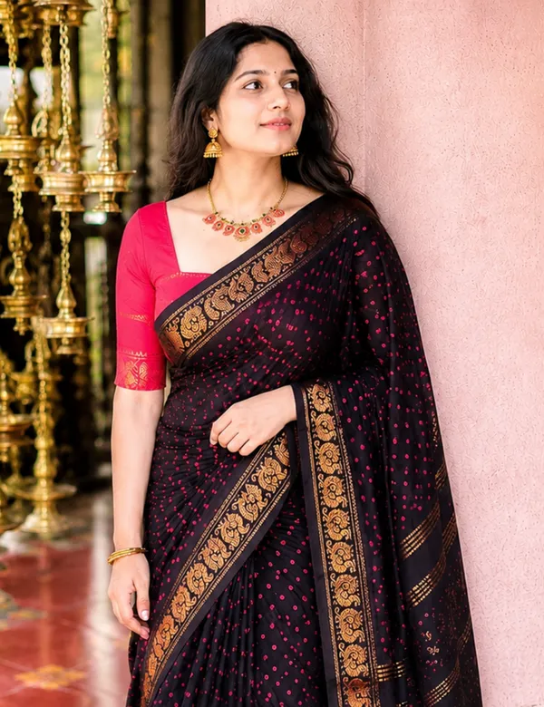 Black_Premium_Cotton_Saree_For_Women