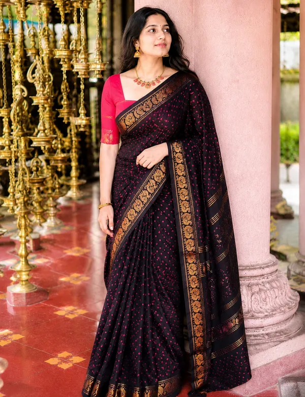 Black_Premium_Cotton_Saree_For_Women