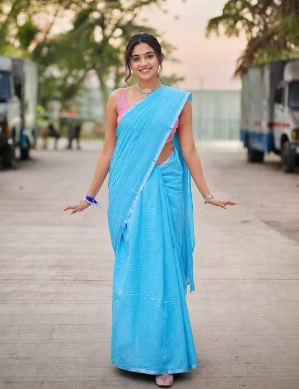 Sky_Blue_Premium_Cotton_Saree_For_Women