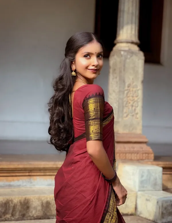 Maroon_And_Black_Premium_Cotton_Saree_For_Women