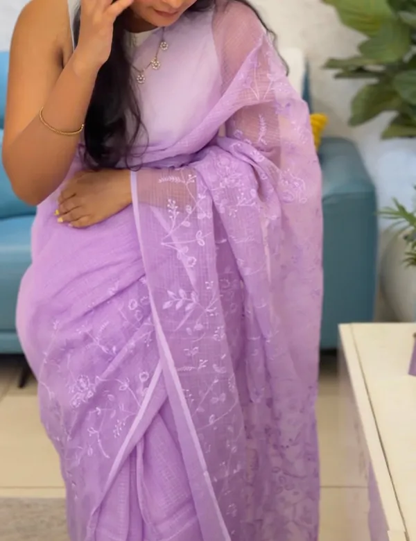 Lavender_Embroidered_Kota_Doria_Saree_For_Women