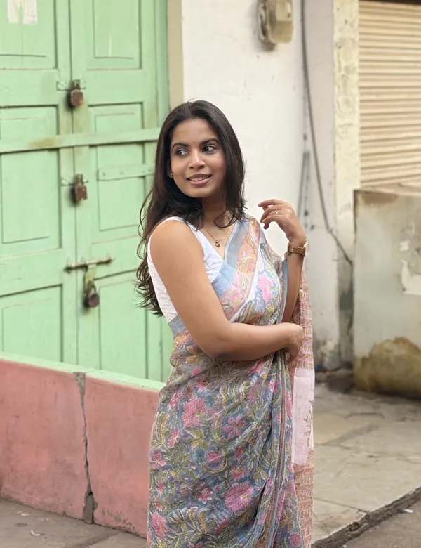 Grey_Handblock_Kota_Doria_Saree_For_Women