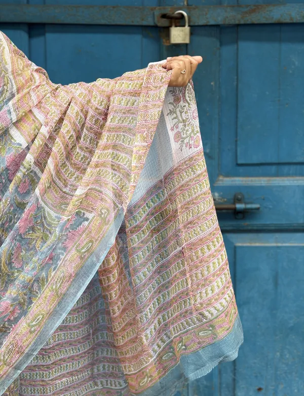Grey_Handblock_Kota_Doria_Saree_For_Women