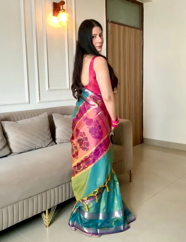 Green_Semi_Silk_Pochampally_Saree