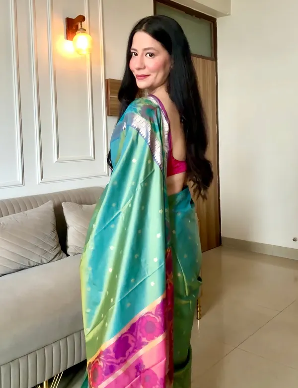 Green_Semi_Silk_Pochampally_Saree