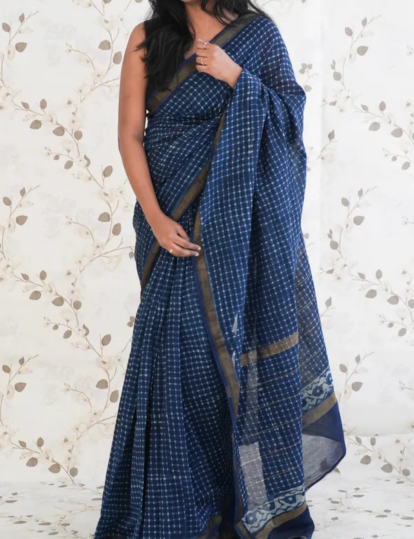 Indigo_Premium_Handblock_Printed_Maheswari_Silk_cotton_Saree_For_Women