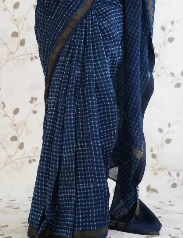 Indigo_Premium_Handblock_Printed_Maheswari_Silk_cotton_Saree_For_Women