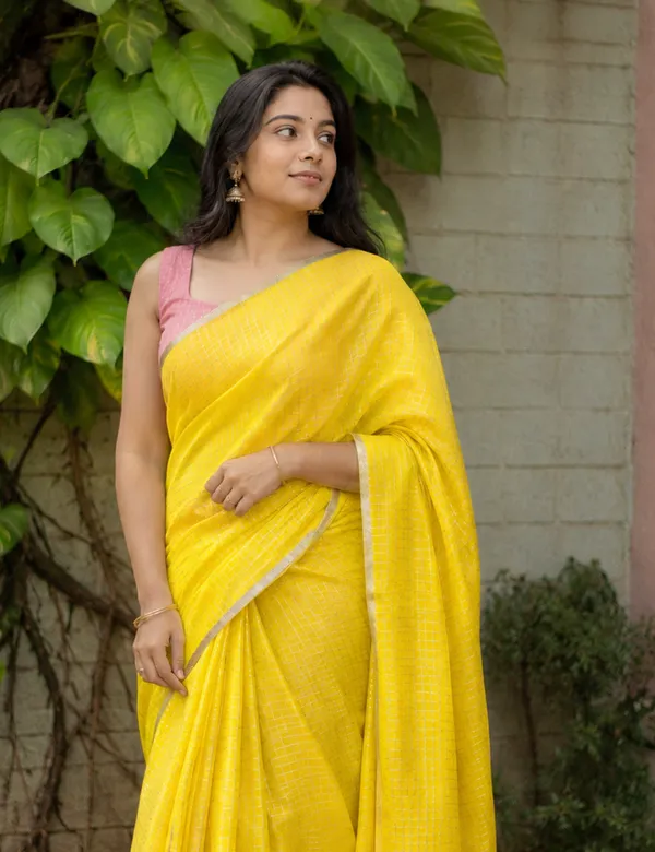 Yellow_Cotton_Saree_For_Women