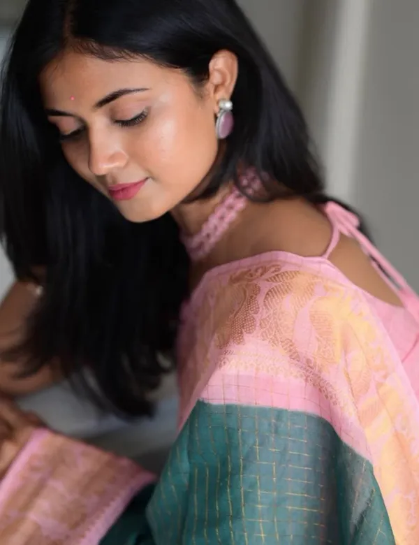 Dusty_Teal_Blue_Premium_Cotton_Saree_For_Women