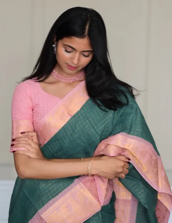 Dusty_Teal_Blue_Premium_Cotton_Saree_For_Women