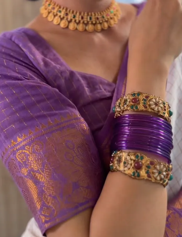 White_and_Purple_Premium_Cotton_Saree_For_Women