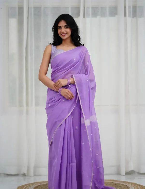 Lilac_Premium_Silk_And_Cotton_Saree_For_Women