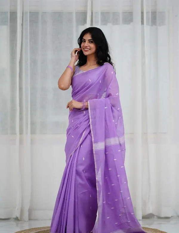 Lilac_Premium_Silk_And_Cotton_Saree_For_Women