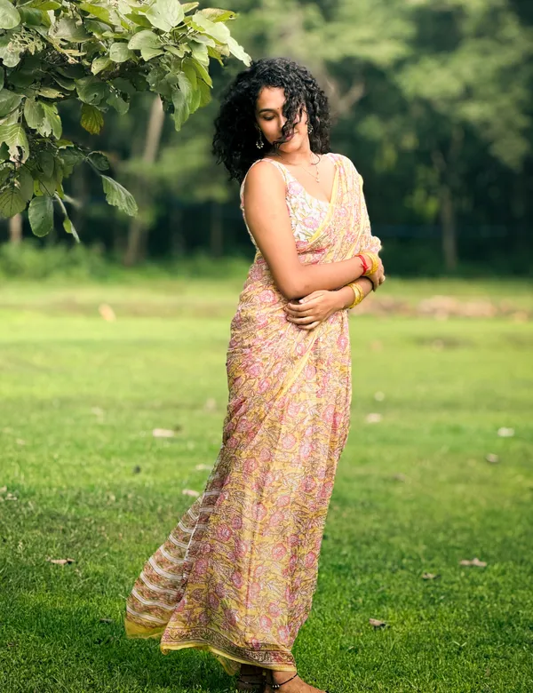Yellow_Handblock_Kota_Doria_Saree_For_Women