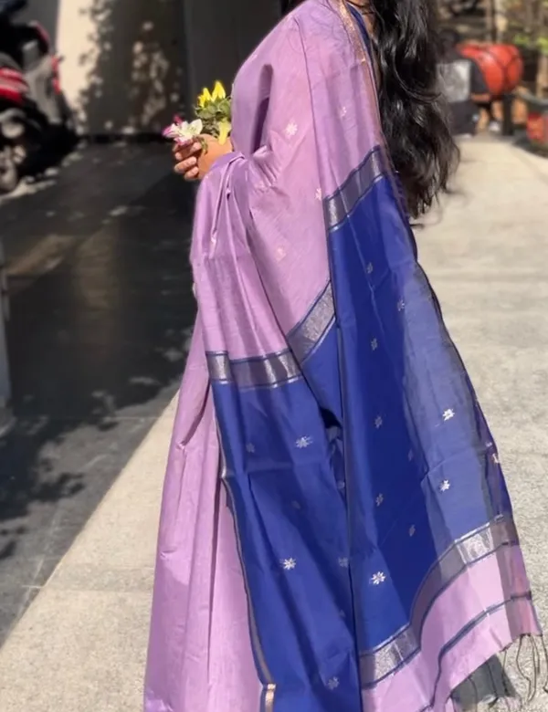 Lavender_And_Blue_Premium_Silk_And_Cotton_Saree_For_Women
