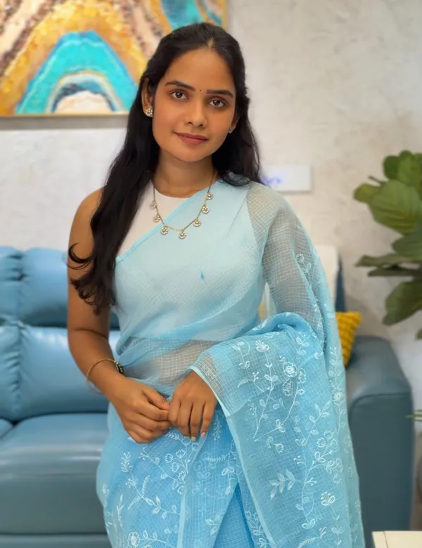 Sky_Blue_Embroidered_Kota_Doria_Saree_For_Women