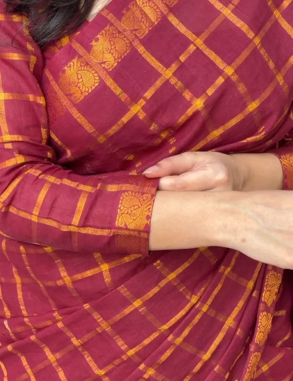 Maroon_Premium_Cotton_Saree_For_Women