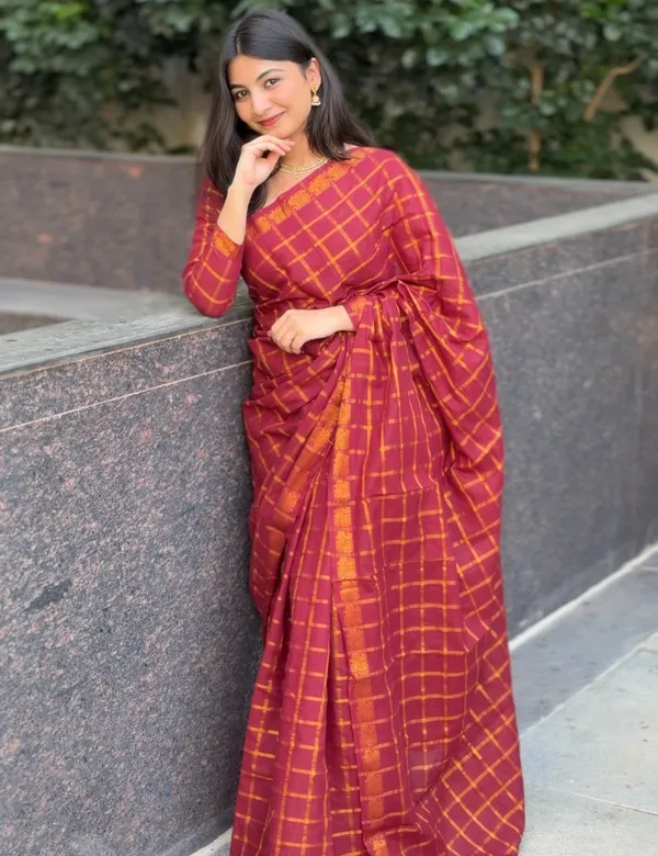 Maroon_Premium_Cotton_Saree_For_Women