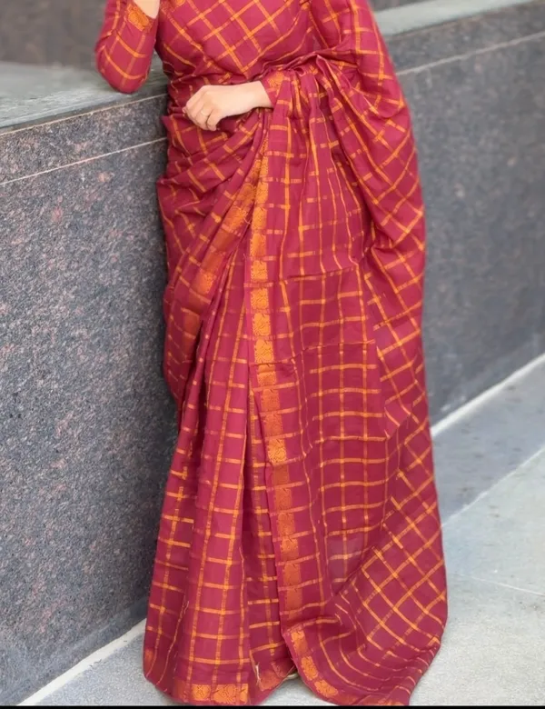 Maroon_Premium_Cotton_Saree_For_Women