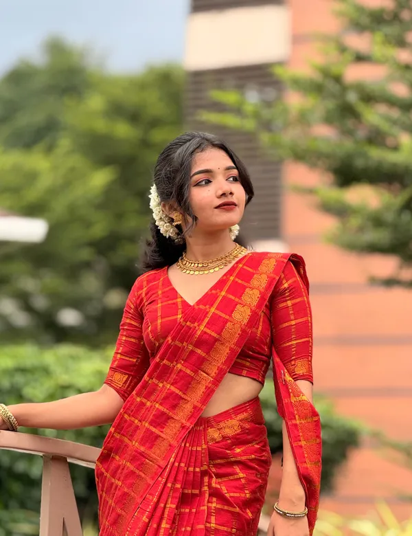 Red_Premium_Cotton_Saree_For_Women