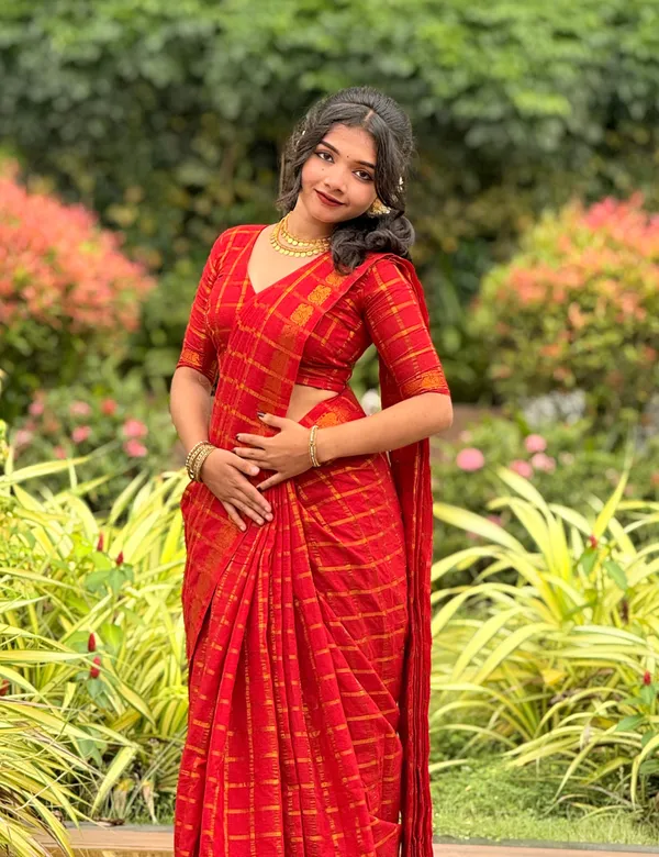 Red_Premium_Cotton_Saree_For_Women