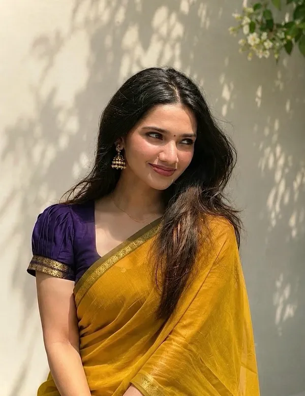 Yellow_And_Violet_Premium_Silk_And_Cotton_Saree_For_Women