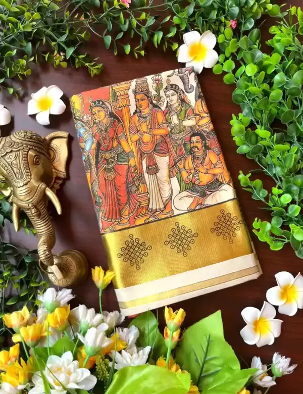 Seetha_Kalyanam_Mural_Kasavu_Tissue_Saree_For_Women