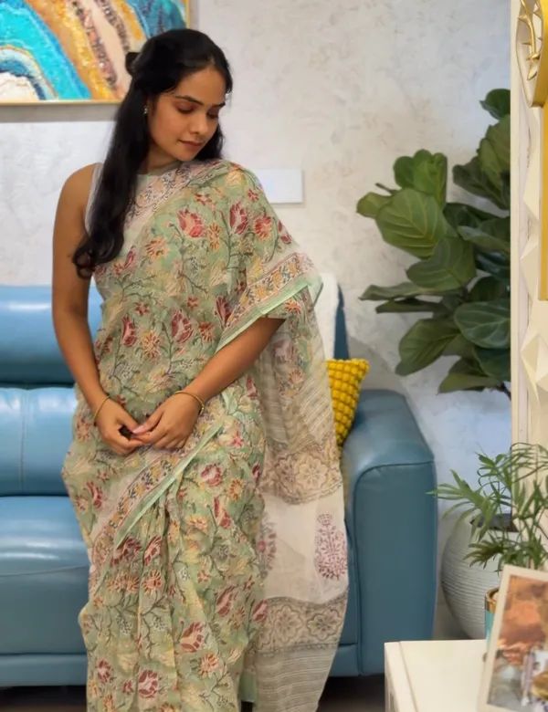 Mint_Green_Handblock_Kota_Doria_Saree_For_Women