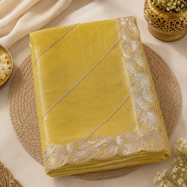 Mustard_Yellow_Net_Floral_Paisley_Embroidered_Saree_For_Women