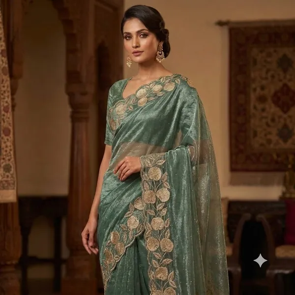 Green_Net_Embroidered_Floral_Saree_For_Women
