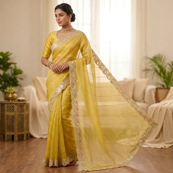Mustard_Yellow_Net_Floral_Paisley_Embroidered_Saree_For_Women
