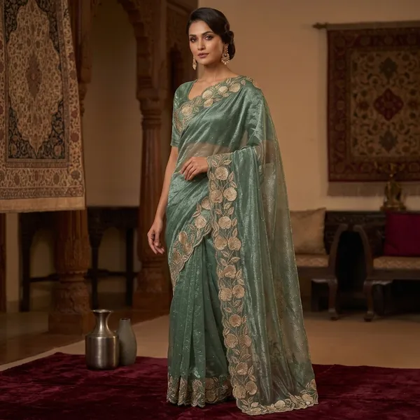 Green_Net_Embroidered_Floral_Saree_For_Women