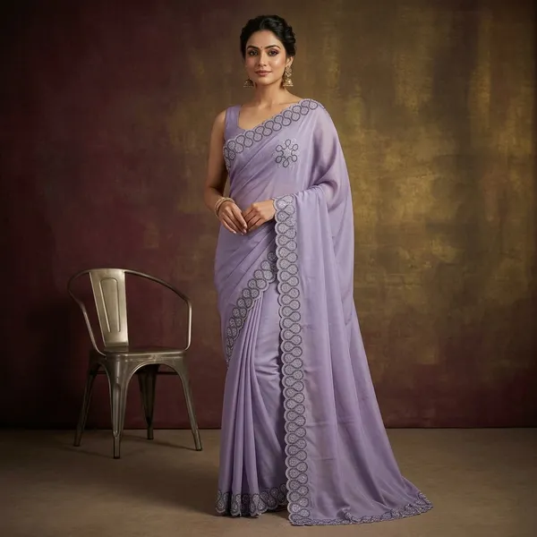 Lilac_Purple_Japan_Satin_Embellished_Floral_Border_Saree_For_Women