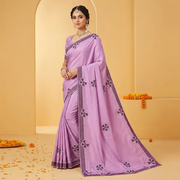 Deep_Onion_Pink_Japan_Satin_Embroidered_Floral_Saree_For_Women