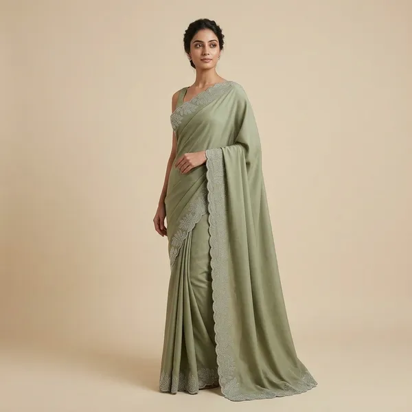 Sage_Green_Japan_Satin_Embroidered_Floral_Border_Saree_For_Women