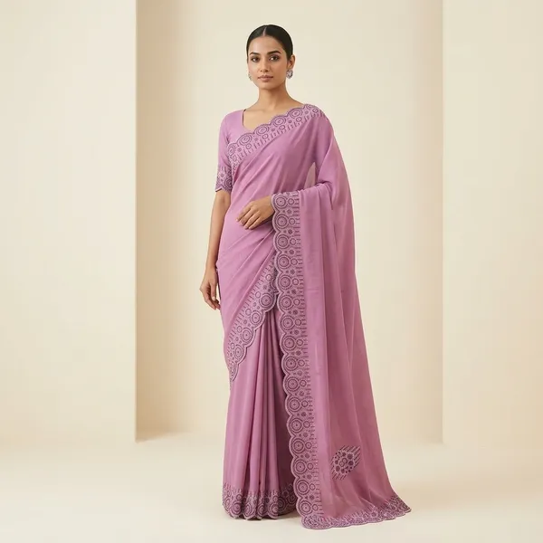 Deep_Onion_Pink_Japan_Satin_Embellished_Scalloped_Saree_For_Women