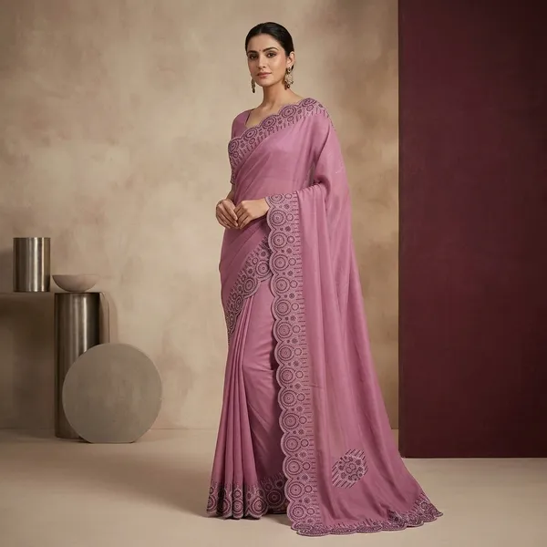 Deep_Onion_Pink_Japan_Satin_Embellished_Scalloped_Saree_For_Women
