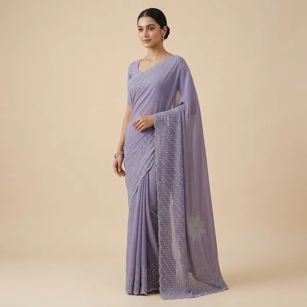 Lilac_Purple_Japan_Satin_Embellished_Floral_Saree_For_Women