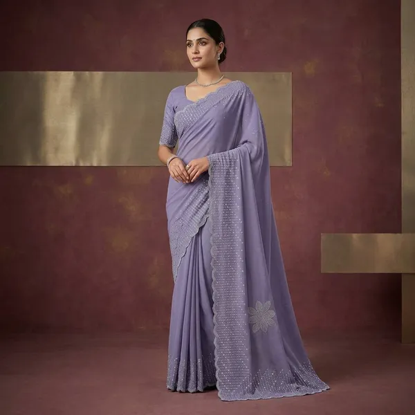 Lilac_Purple_Japan_Satin_Embellished_Floral_Saree_For_Women